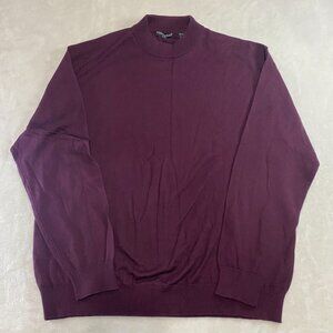 Porto Cruz XL Purple Long Sleeve Sweater Mock Neck Cotton Modal Blend